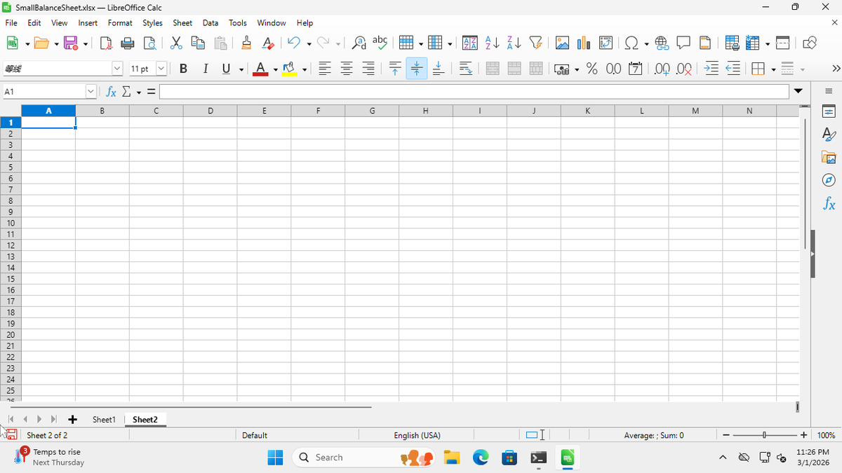 Step 1: Right-click on the "Sheet1" tab at the bottom and select "Insert Sheet" or "New Sheet"