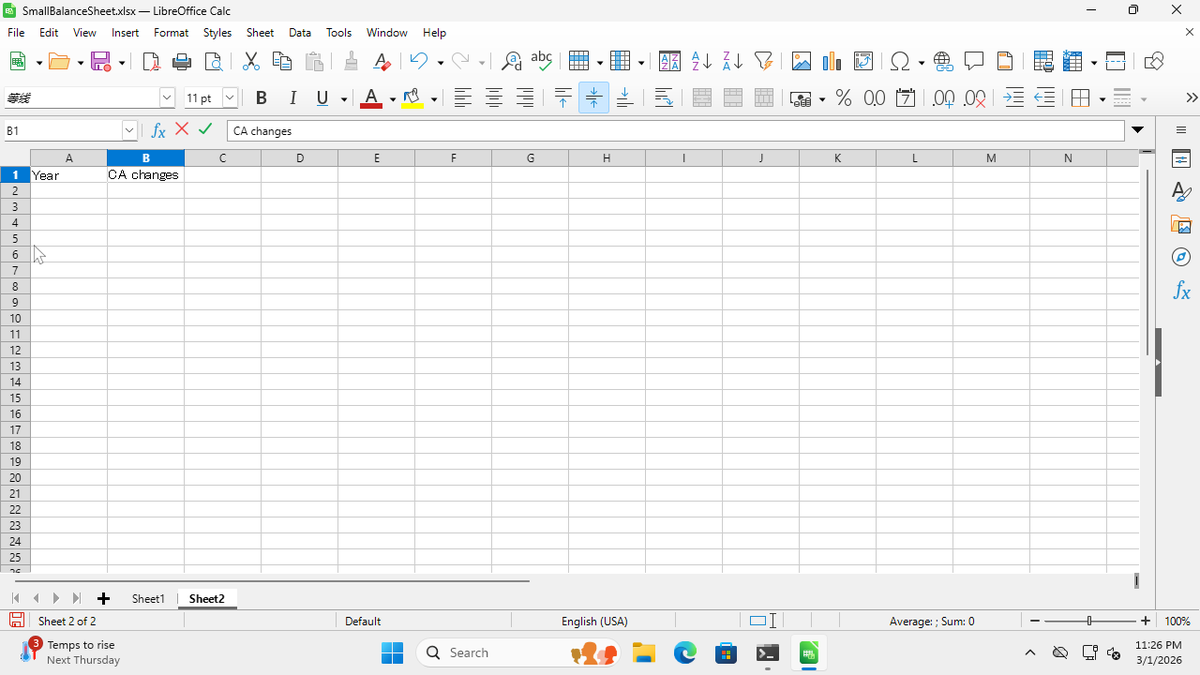 Step 3: Press Tab and type "CA changes"